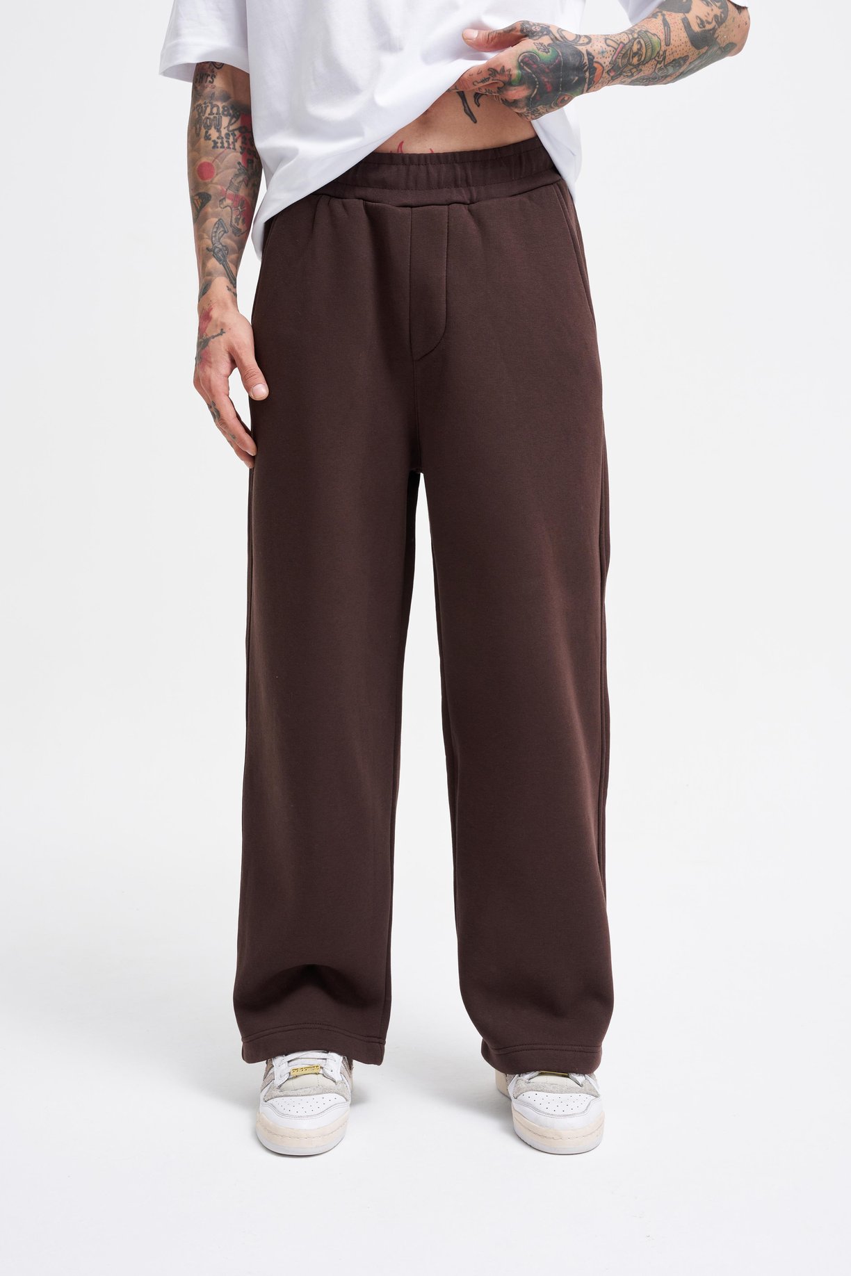 Erkek Baggy Oversize Kahverengi Eşofman Altı