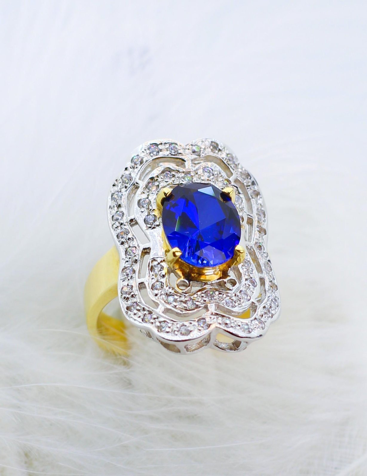 Zirkonsteinring 14 Karat