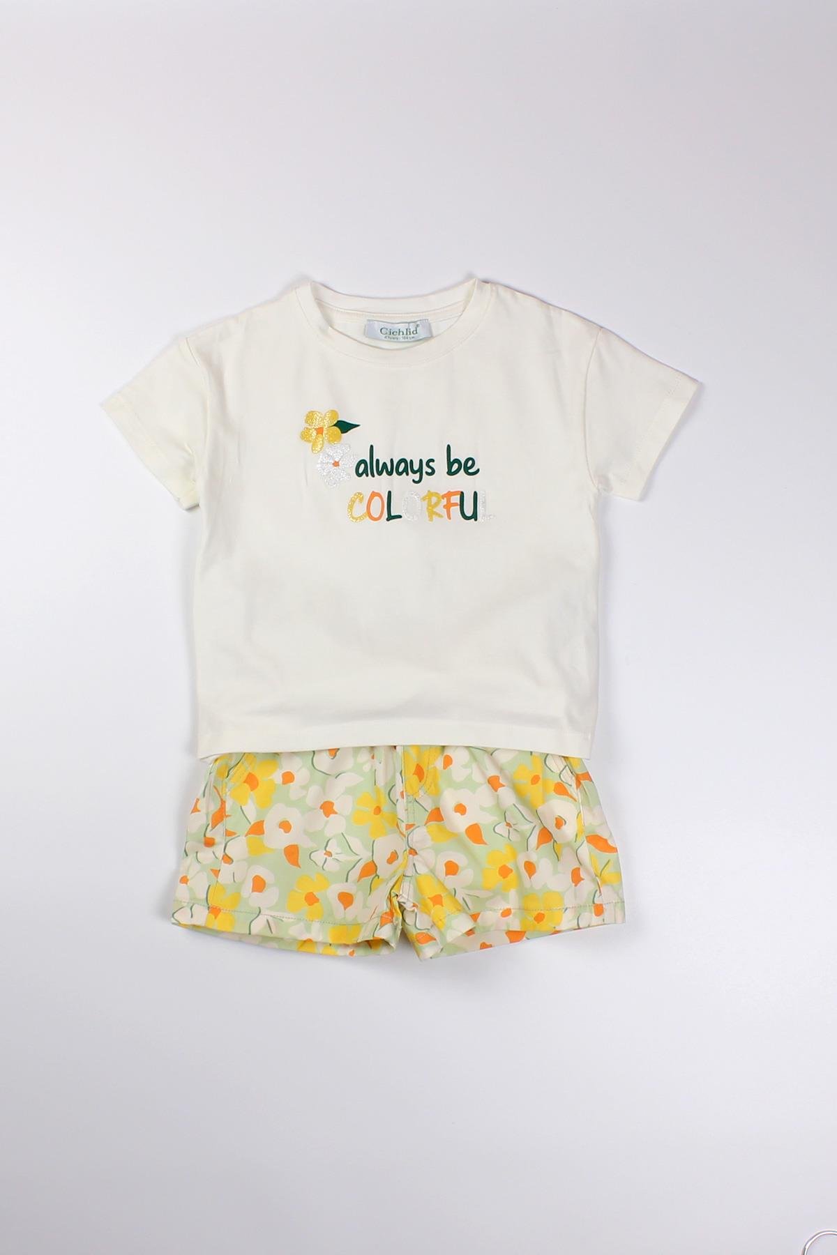 Cichlid Kız Çocuk Poplin Şort Takım