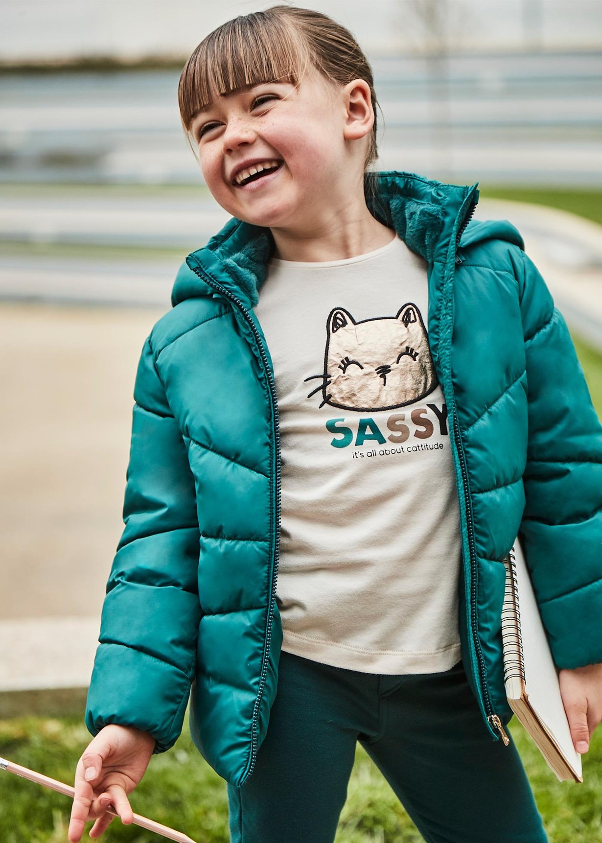 3-9 Yaş Mayoral Kız Çocuk Kolları Büzgülü Sweatshirt