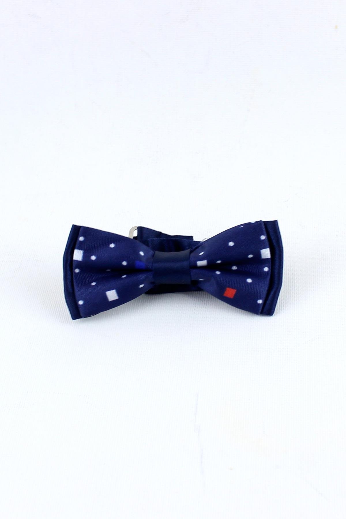 Unisex Standart Boy Desenli Çocuk Papyonu LACİVERT