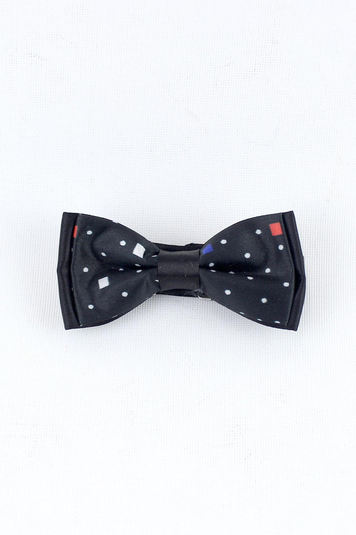 Unisex Standart Boy Desenli Çocuk Papyonu SİYAH