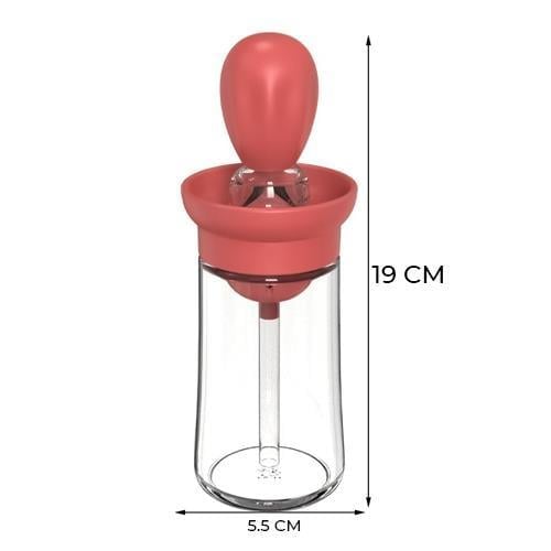 Cam Yağlık Silikon Hazneli Fırçalı Yağlık Yağ Fırçası 180 ml | Hometarz