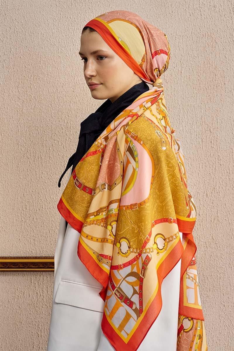 Ed Scarf Celebrity Pietra Şal Turuncu Rengi