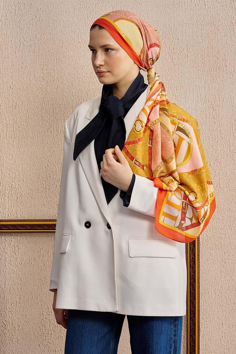 Ed Scarf Celebrity Pietra Şal Turuncu Rengi