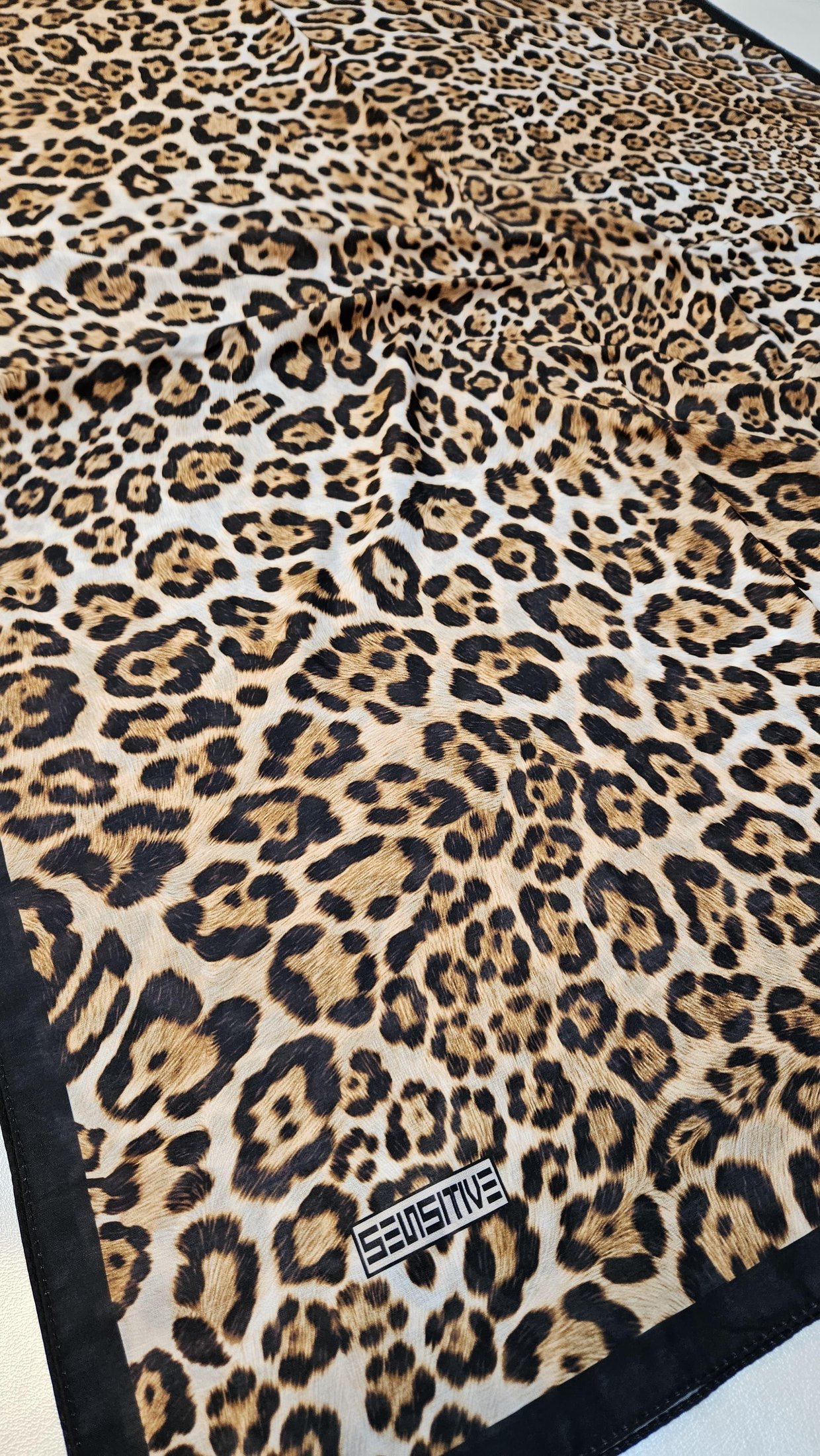 Sensitive Leopar Desenli Şal Pamuklu Kahve-Siyah Rengi
