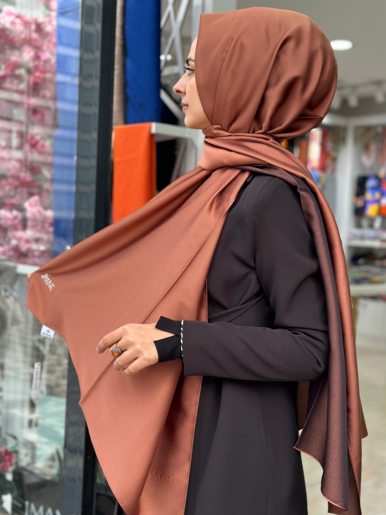 Siyane Tek Renk Şal Bakır Rengi
