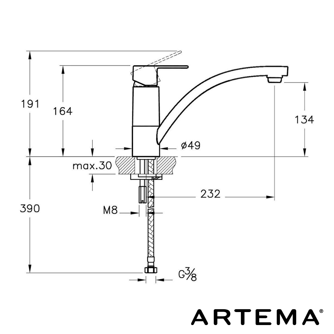 Artema Win S Mutfak Bataryası Pencere Önü A42596