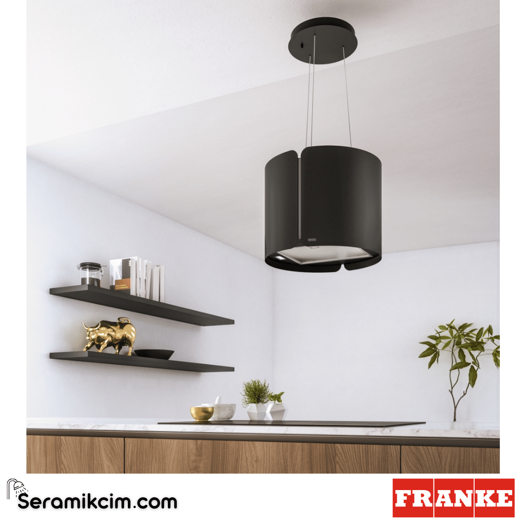 Franke Ada Smart FSMS F42 BK MATT ⌀420mm Ada Tipi Davlumbaz Mat Siyah 345.0654.933 - 345.0654.933