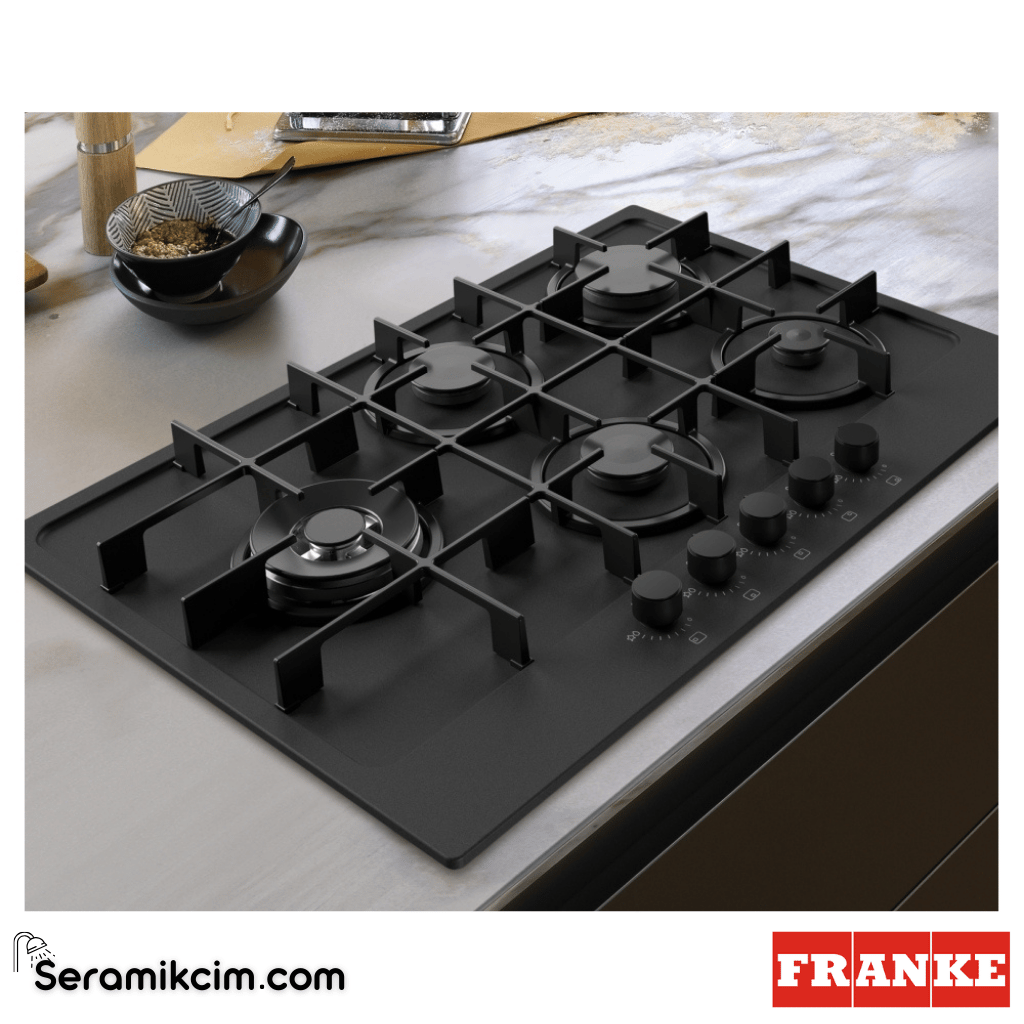 Franke Maris FHMA 755 4G DCL MB C Tezgahüstü 5 Gözlü 730x510mm Gazlı Ocak Mat Siyah - 106.0670.114