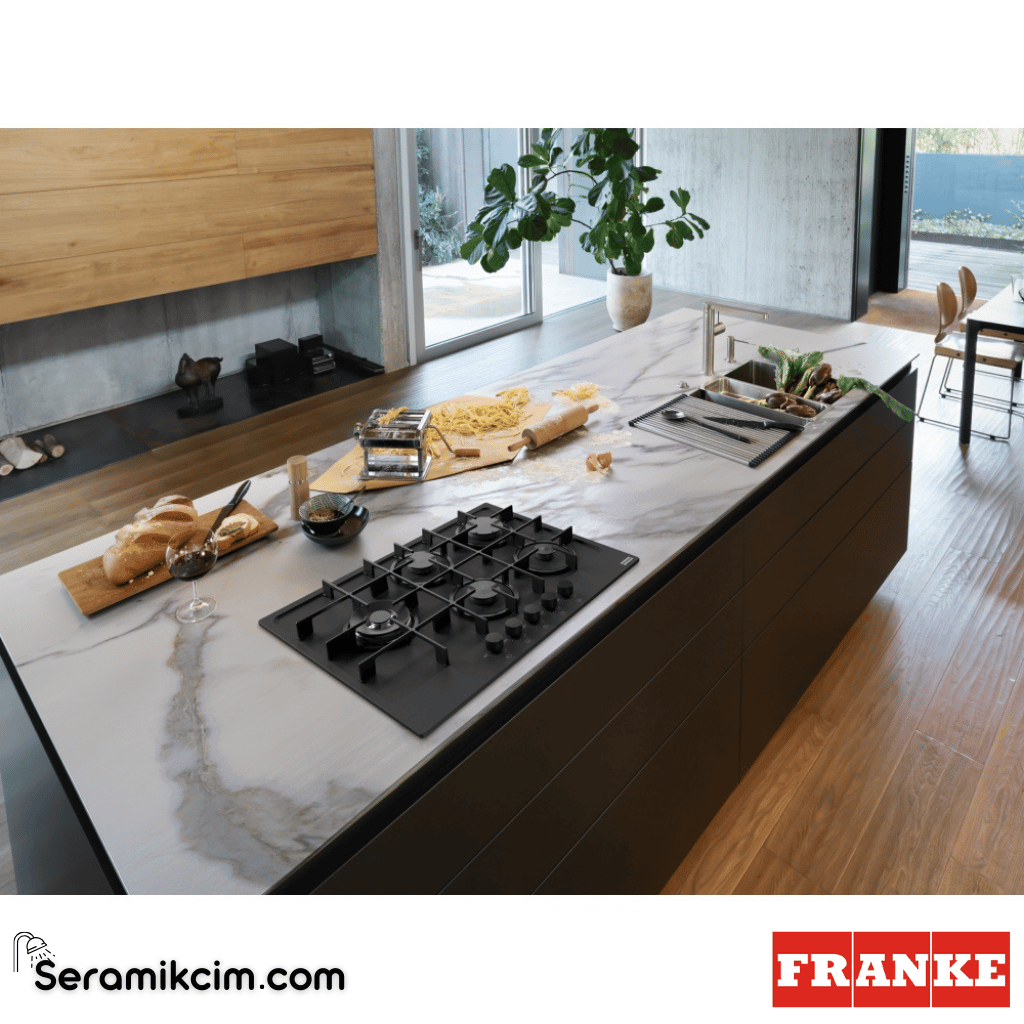 Franke Maris FHMA 755 4G DCL MB C Tezgahüstü 5 Gözlü 730x510mm Gazlı Ocak Mat Siyah - 106.0670.114