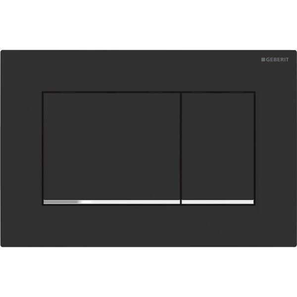 Geberit Sigma30 Kumanda Paneli Çift Basmalı Mat Siyah/Parlak/Mat Siyah - 115.883.14.1