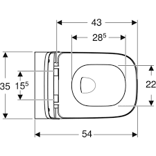 Geberit Smyle Square Rimfree Asma Klozet, 54 cm + Smyle Square Yavaş Kapanan, Kolay Çıkarılabilir Klozet Kapağı (501.652.01.1 + 500.687.01.1) - 501.668.00.1