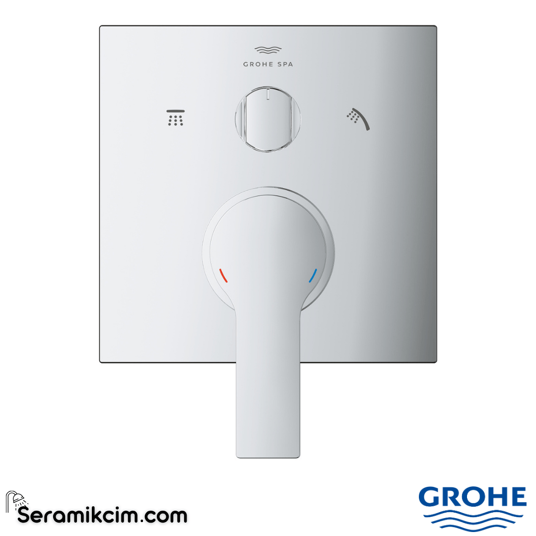 Grohe Allure Ankastre Banyo ve Duş Bataryası (Sıva Üstü Grubu), 3 Yollu Krom 29176001 - 29176001