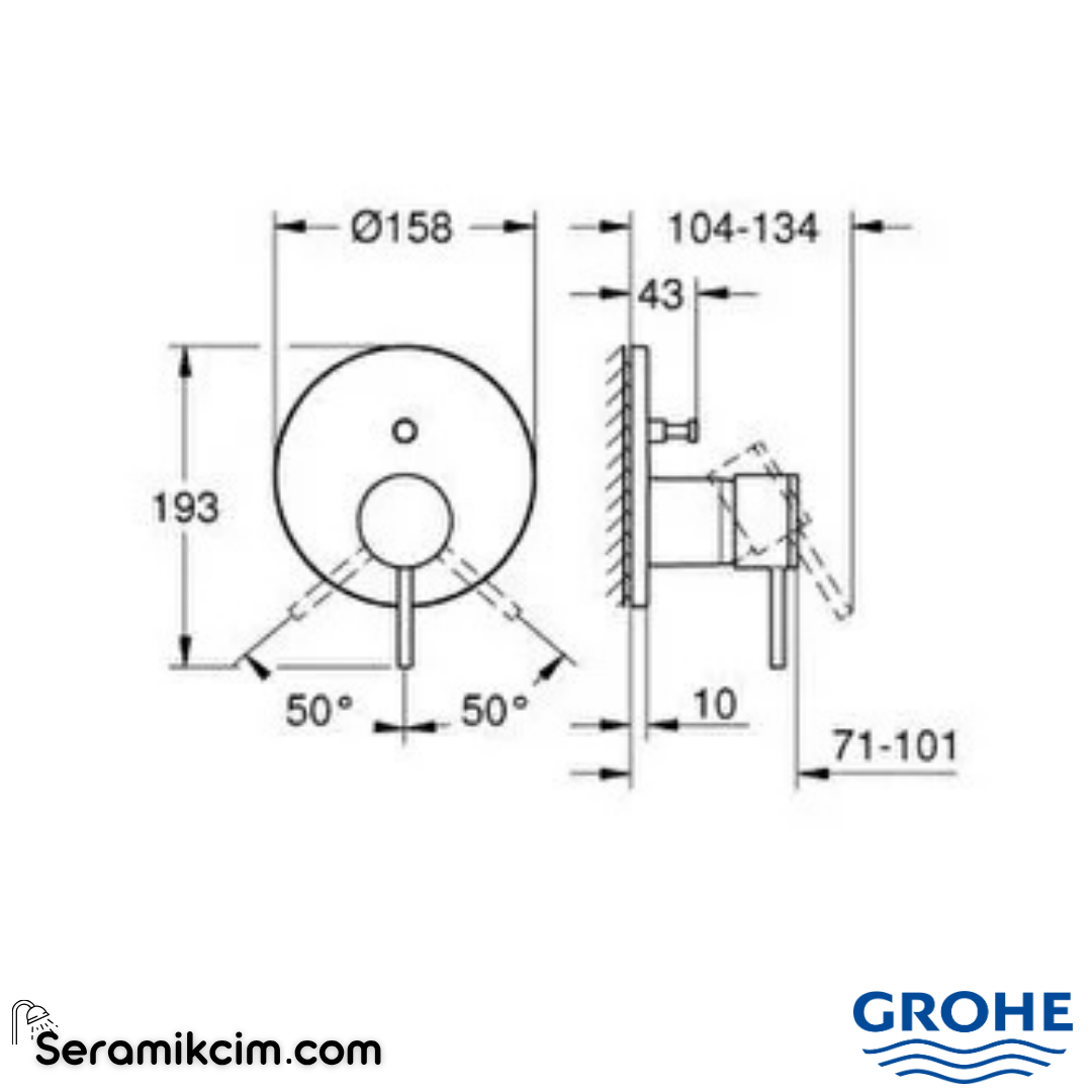 Grohe Atrio Ankastre Banyo/Duş Bataryası (Sıva Üstü Grubu), Parlak Bakır 24355DA0 - 24355DA0