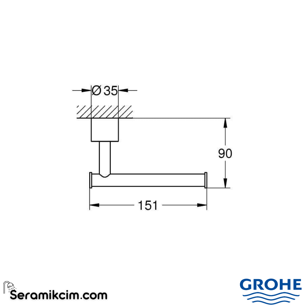 Grohe Atrio New Toilet Paper Holder w/o cover 40891000 - 40891000