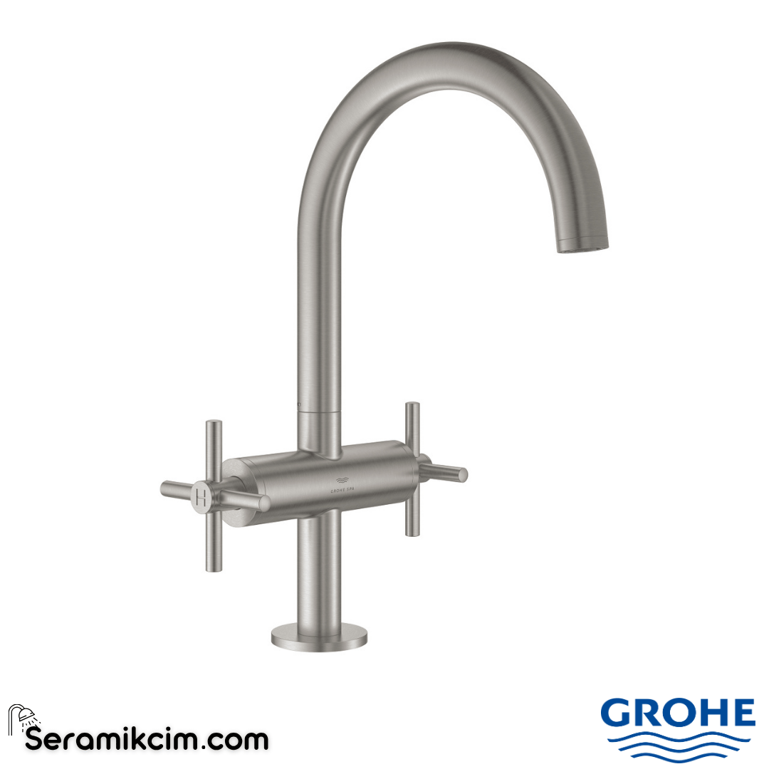 Grohe Atrio Yüksek Lavabo Bataryası (L-Boy), Paslanmaz Çelik 21144DC0 - 21144DC0
