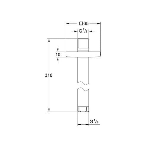 Grohe Duş Başlığı Dirseği, 292 mm Krom - 27484000