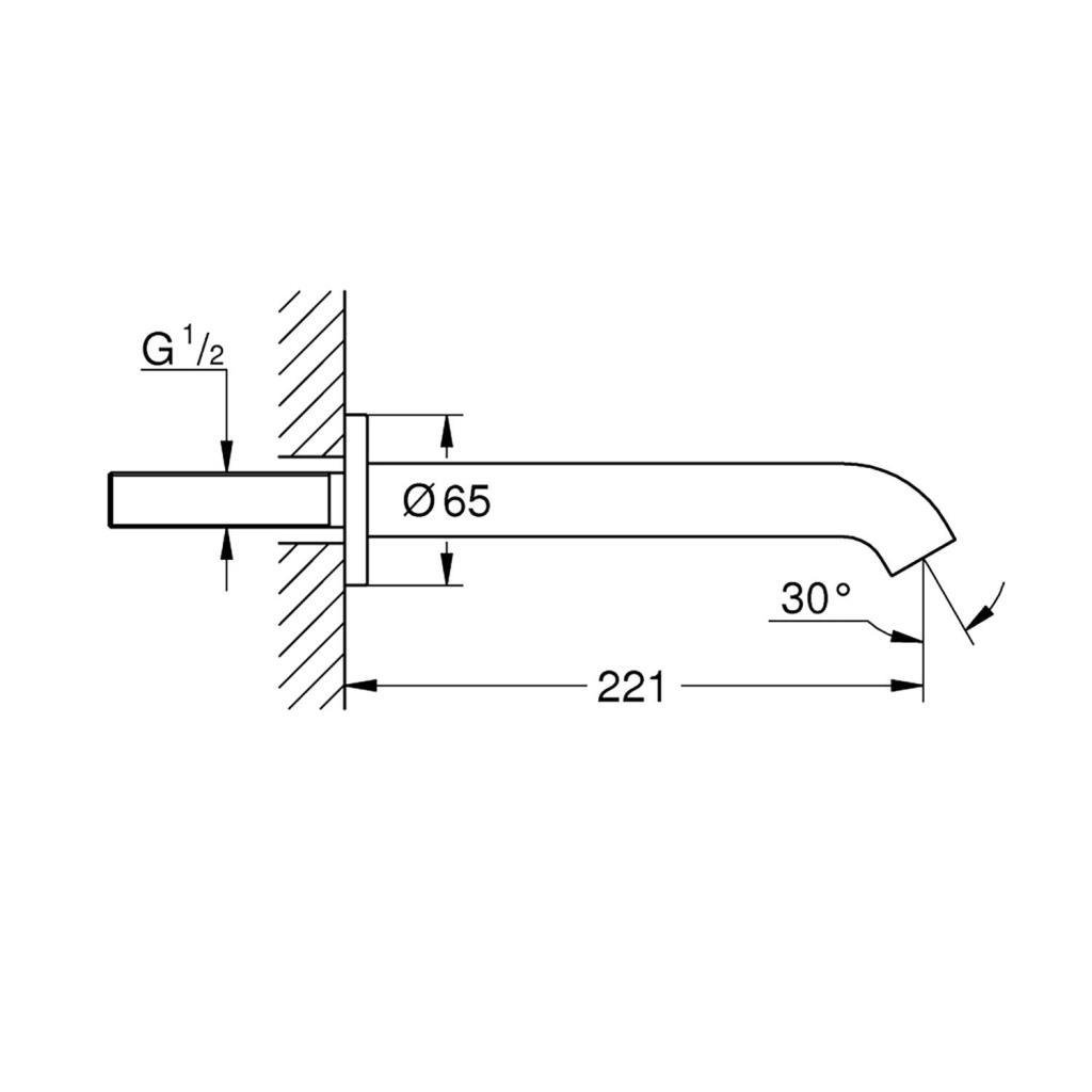 Grohe Essence Çıkış Ucu, Fırçalı Sert Grafit - 13449AL1 - 13449AL1