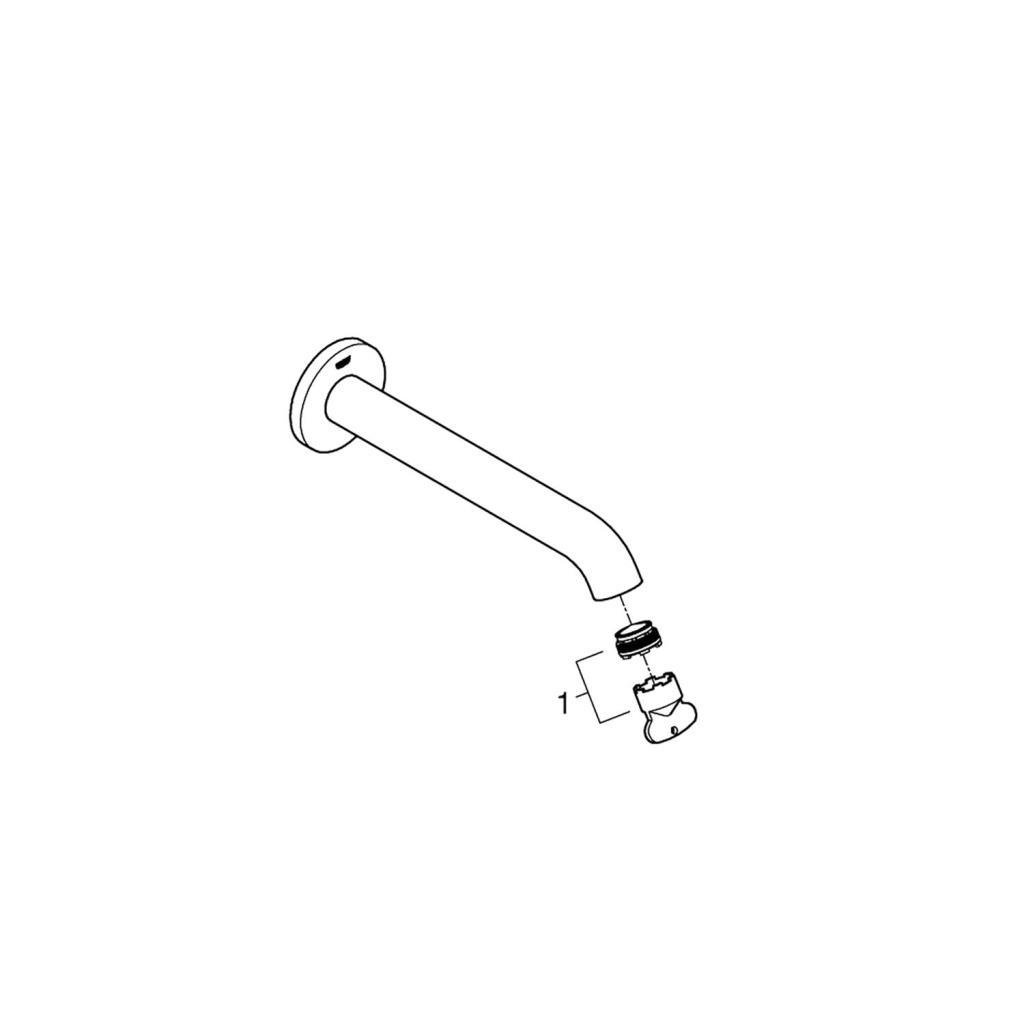 Grohe Essence Çıkış Ucu, Fırçalı Sert Grafit - 13449AL1 - 13449AL1