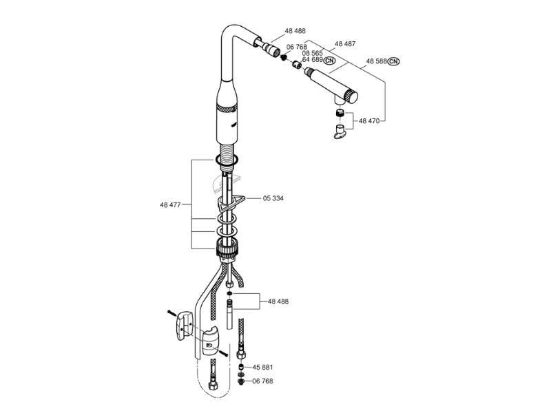 Grohe Essence SmartControl Spiralli Eviye Bataryası, Fırçalı Altın - 31615GN0