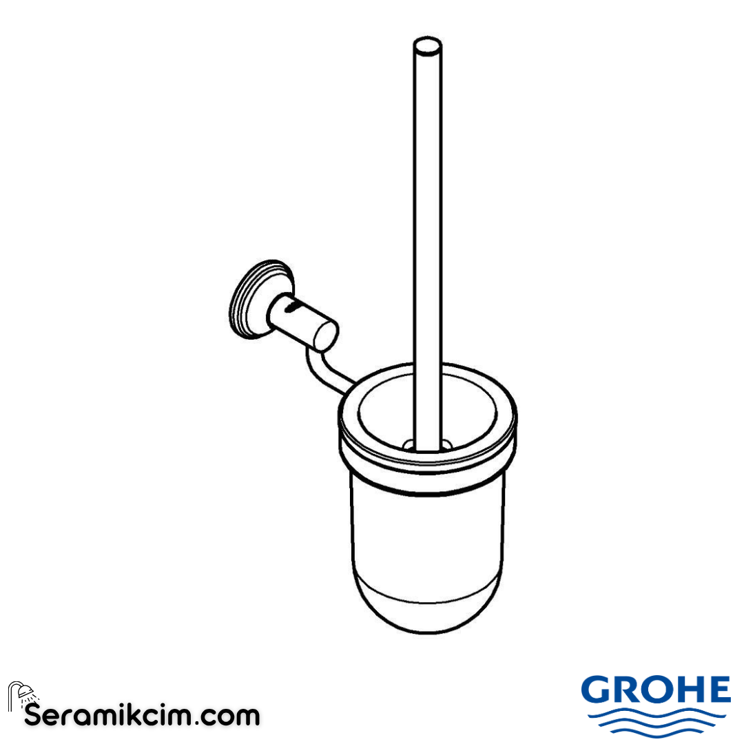 Grohe Essentials Authentic Tuvalet Fırçası Seti Krom 40658001 - 40658001