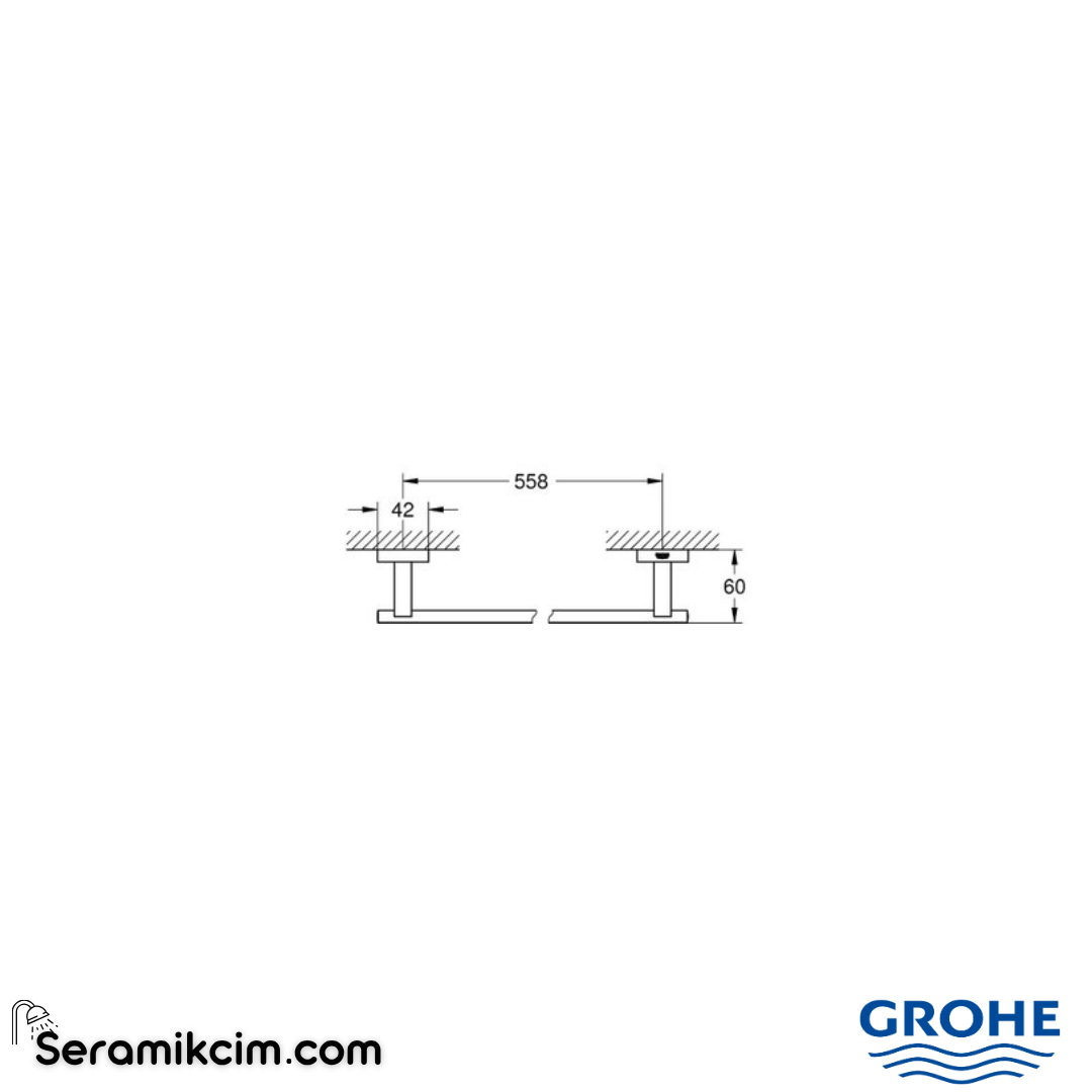 Grohe Essentials Cube Towel Rail 600 40509DC1