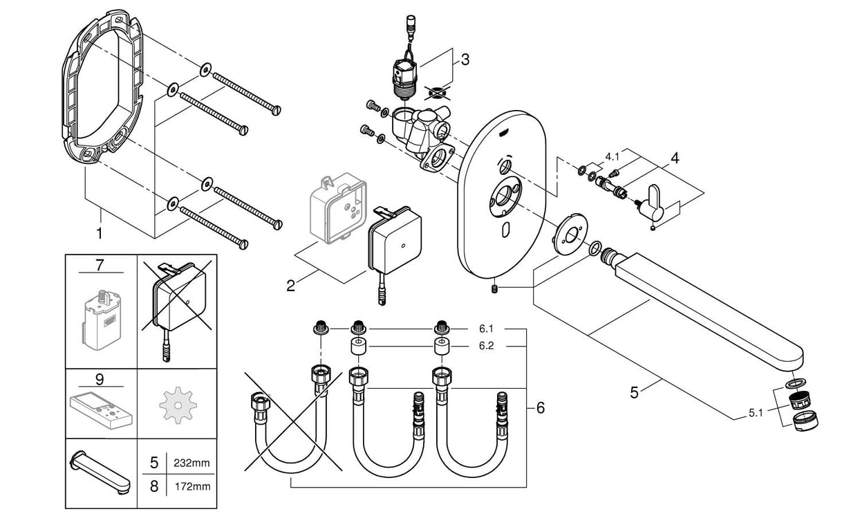 Grohe Eurosmart Cosmopolitan E Fotoselli Lavabo Bataryası (Çift Su Girişli-Elektrikli) - 36376000