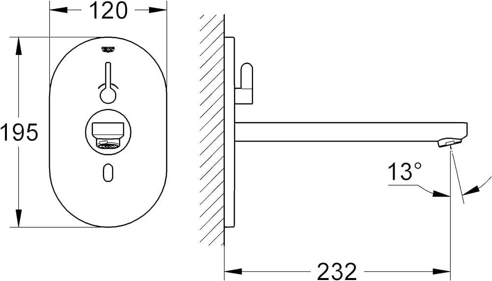 Grohe Eurosmart Cosmopolitan E Fotoselli Lavabo Bataryası (Çift Su Girişli-Elektrikli) - 36376000