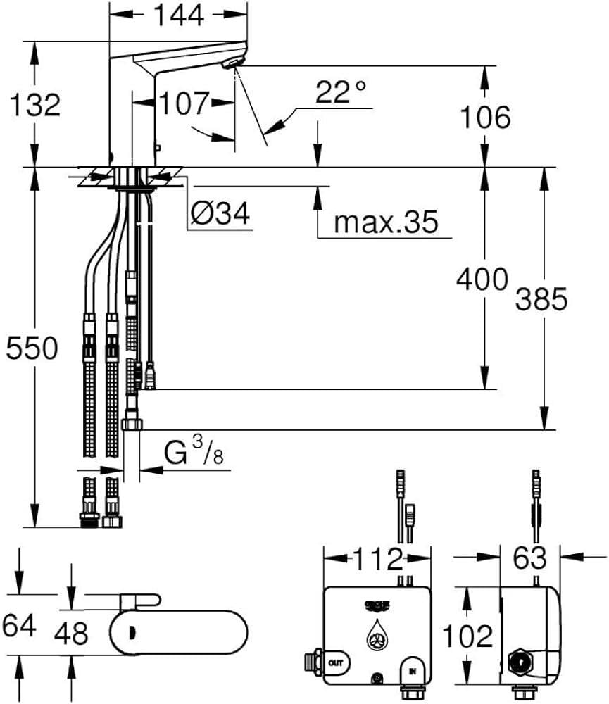 Grohe Eurosmart Cosmopolitan E Powerbox - 36386001