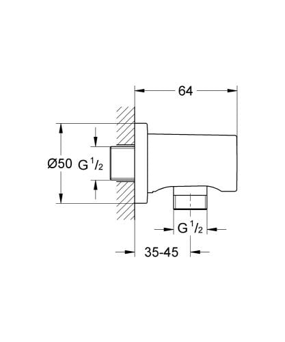 Grohe Rainshower Duş Çıkışı Dirseği, Fırçalı Bakır - 27057DL0