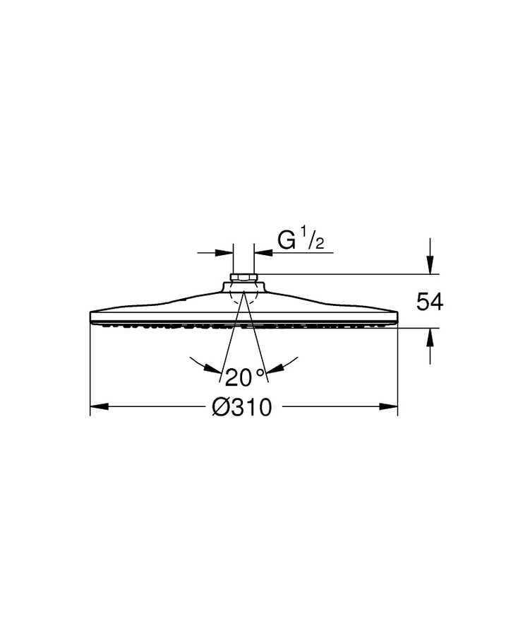 Grohe Rainshower Mono 310 Tepe Duşu, 30 cm Krom - 26561000