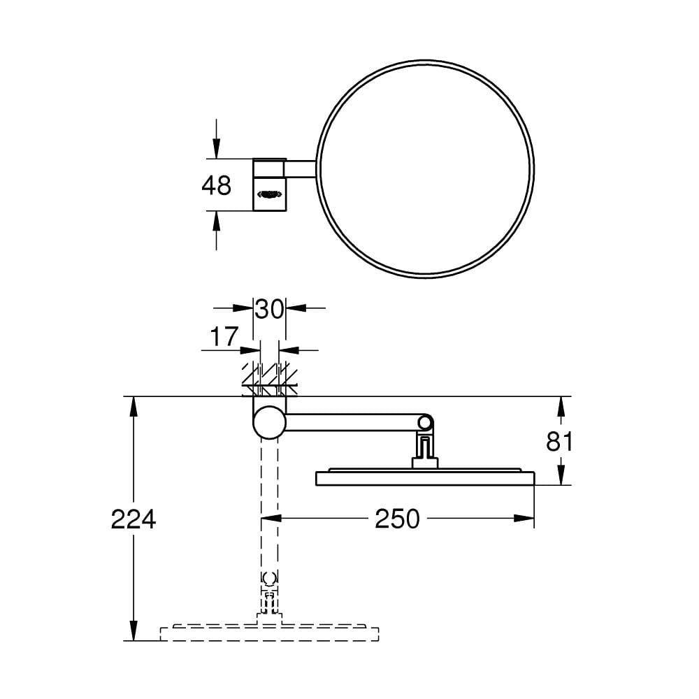 Grohe Selection Makyaj ve Tıraş Aynası - 41077000 - 41077000