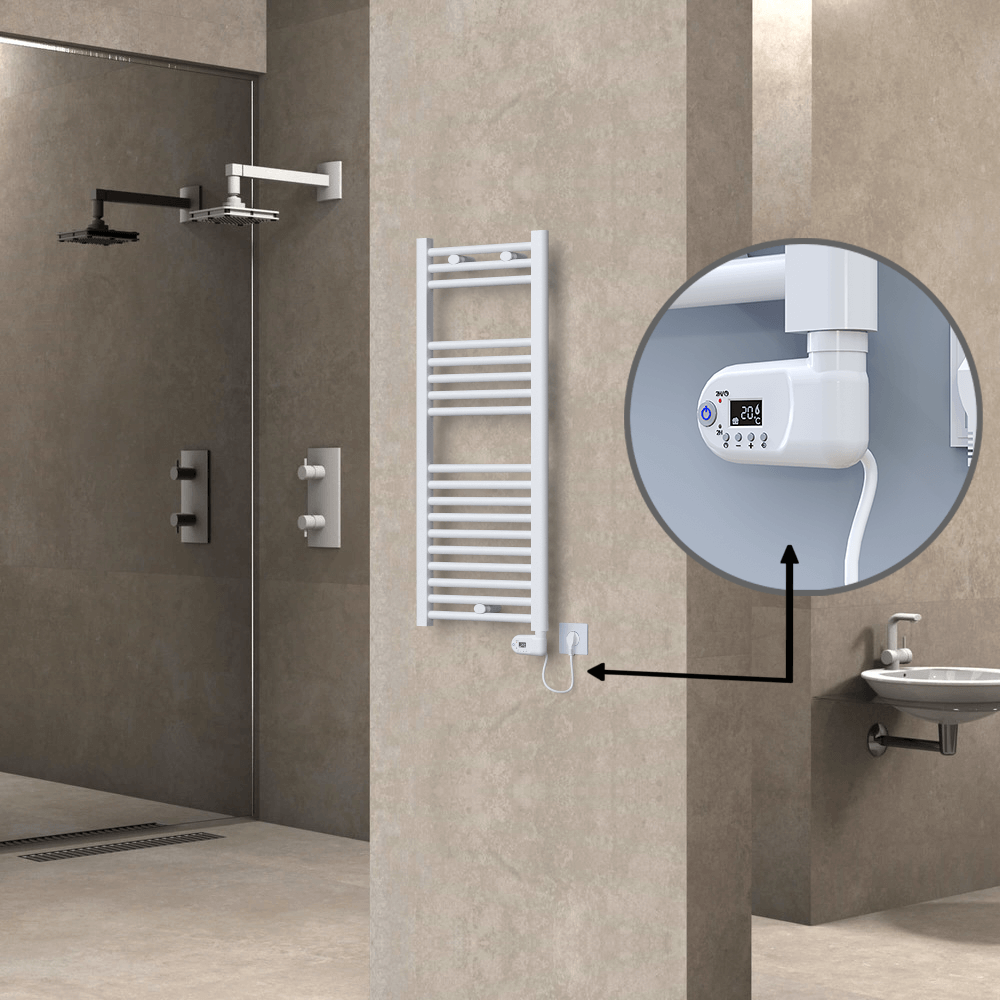 Haiti Elektrikli Havlupan 400x1000 Düz Beyaz Parlak (Thesis Termostat) 300 Watt