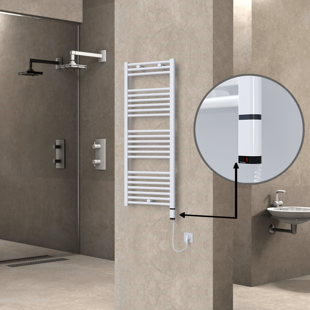 Haiti Elektrikli Havlupan 500x1200 Düz Beyaz Parlak (OneD On/Off ) Sağ 600 Watt