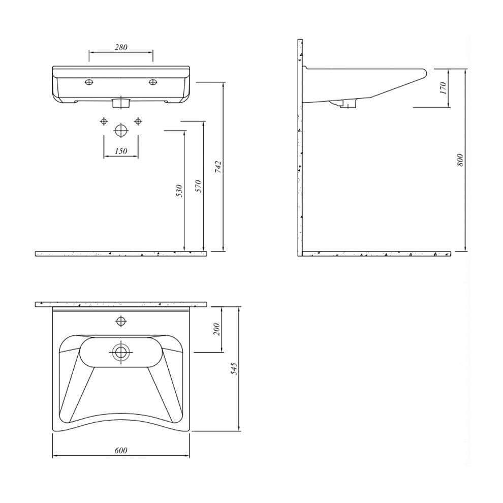 Kale Banyo Asistans 60X54,5 Lavabo - 310200200037