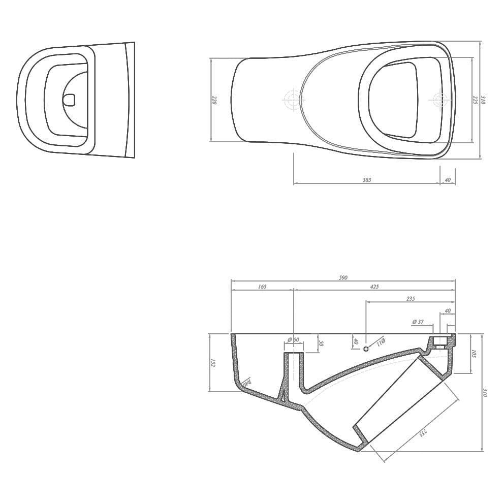 Kale Banyo Optimum 60X33 Üstten Su Girişli Pisuvar - 310200300009