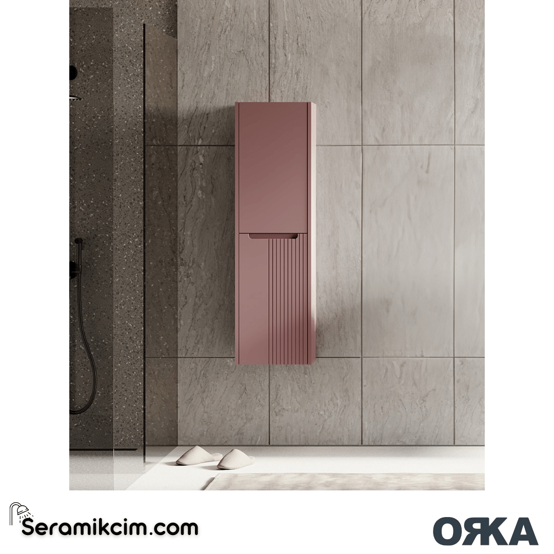 Orka Biella 40cm Boy Dolabı Sağ Mat Pudra - ORK.BYD1067
