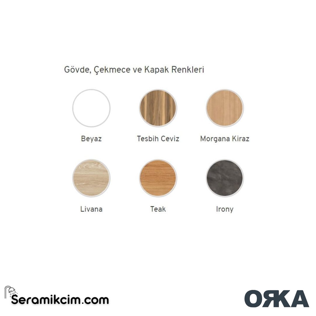 Orka Dinar 40cm Boy Dolabı (Sağ-Sol) Teak - ORK.BYD1210