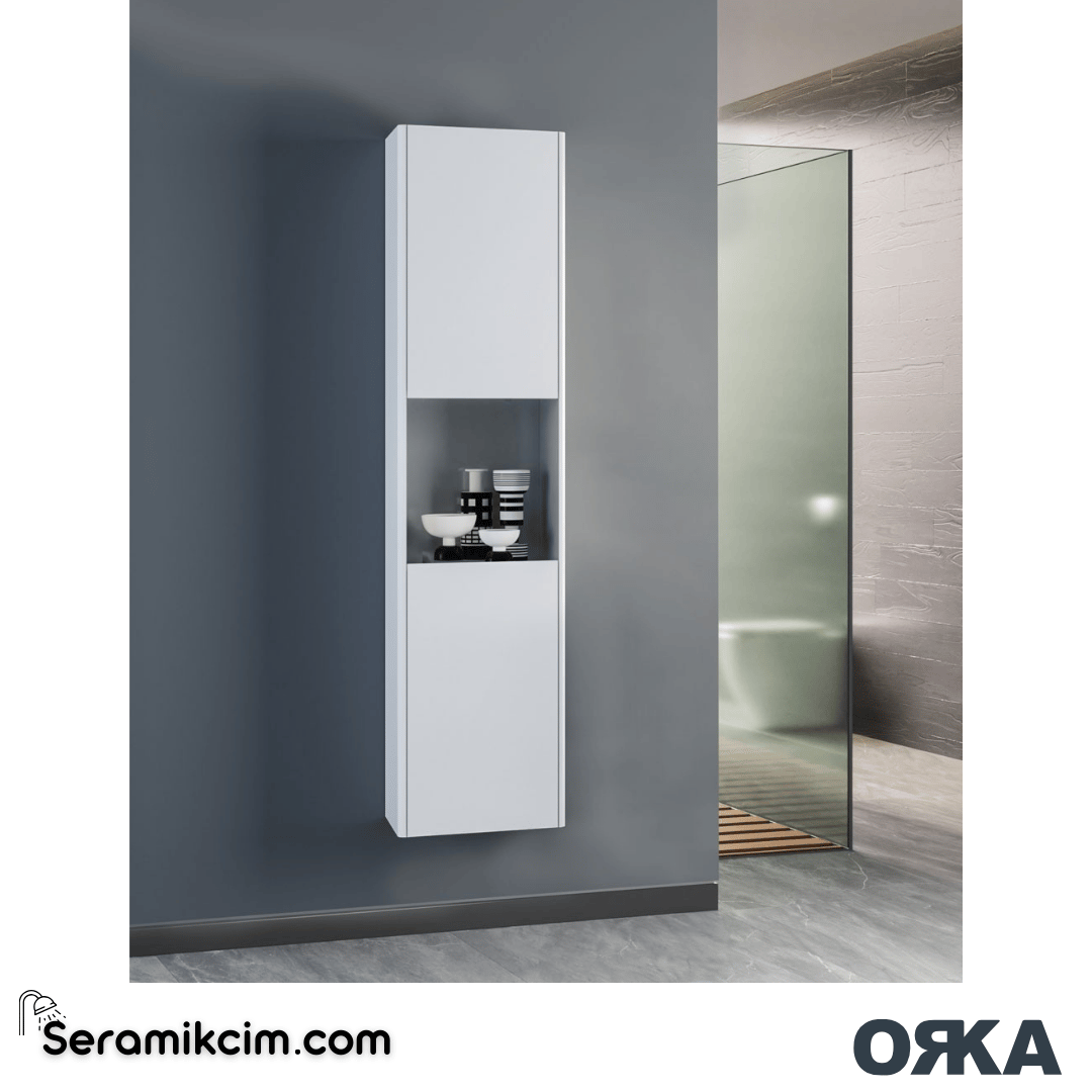 Orka Düden 40cm Boy Dolabı (Sağ-Sol) Beyaz - ORK.BYD1186
