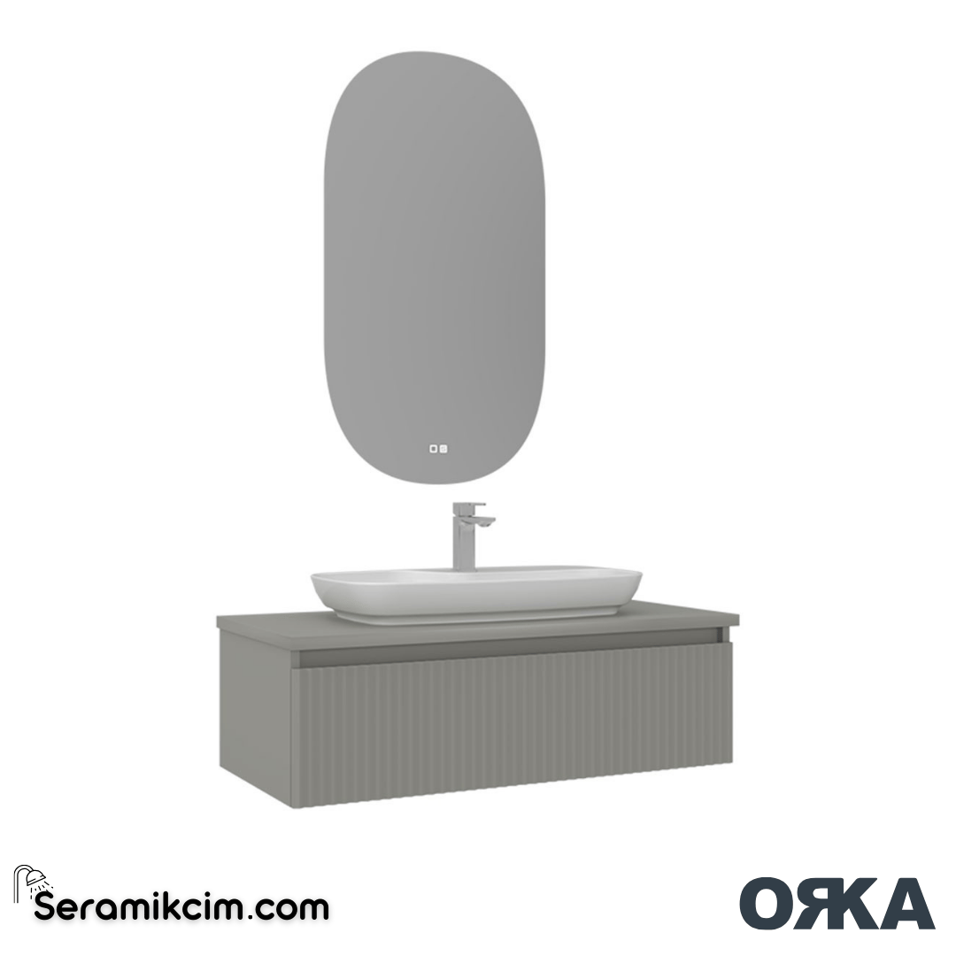 Orka Lentia 100cm Banyo Dolabı Set Mat Kaşmir - ORK15.100.03.TKM
