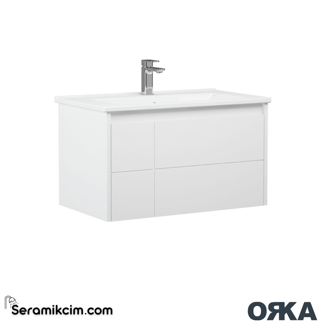Orka Likya 65cm Banyo Dolabı Set Mat Beyaz - ORK155.65.02.TKM