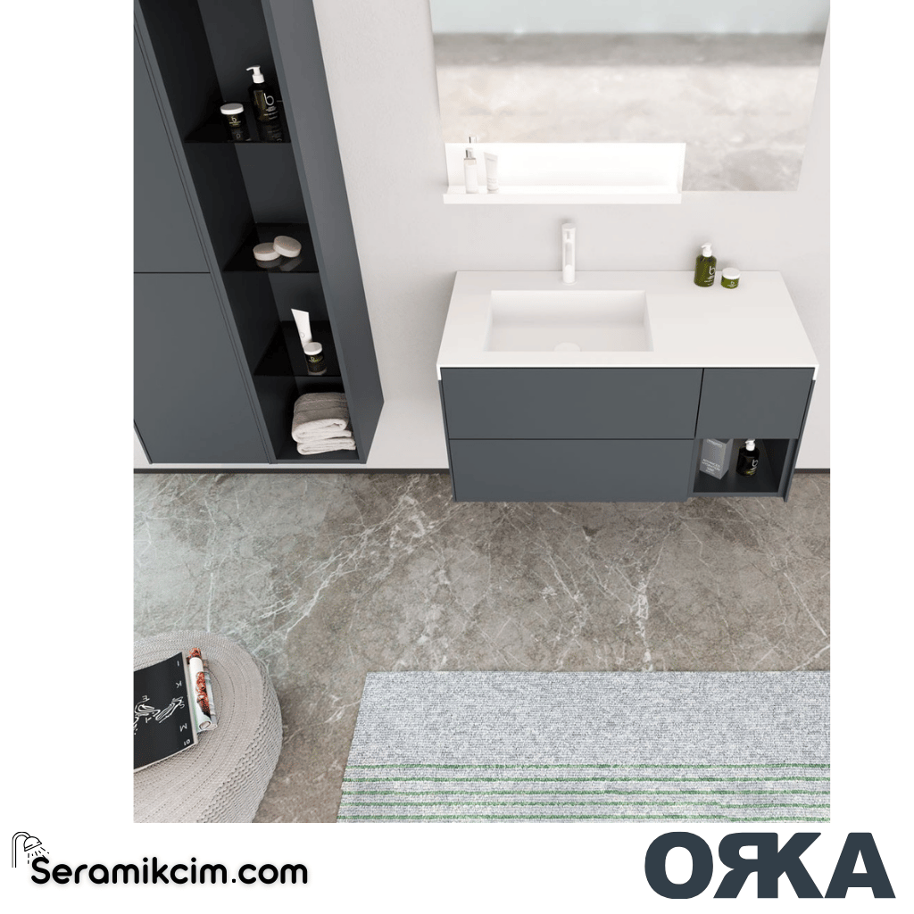 Orka Milano 120cm Banyo Dolabı Set Mat Beyaz - ORK162.120.02.TKM