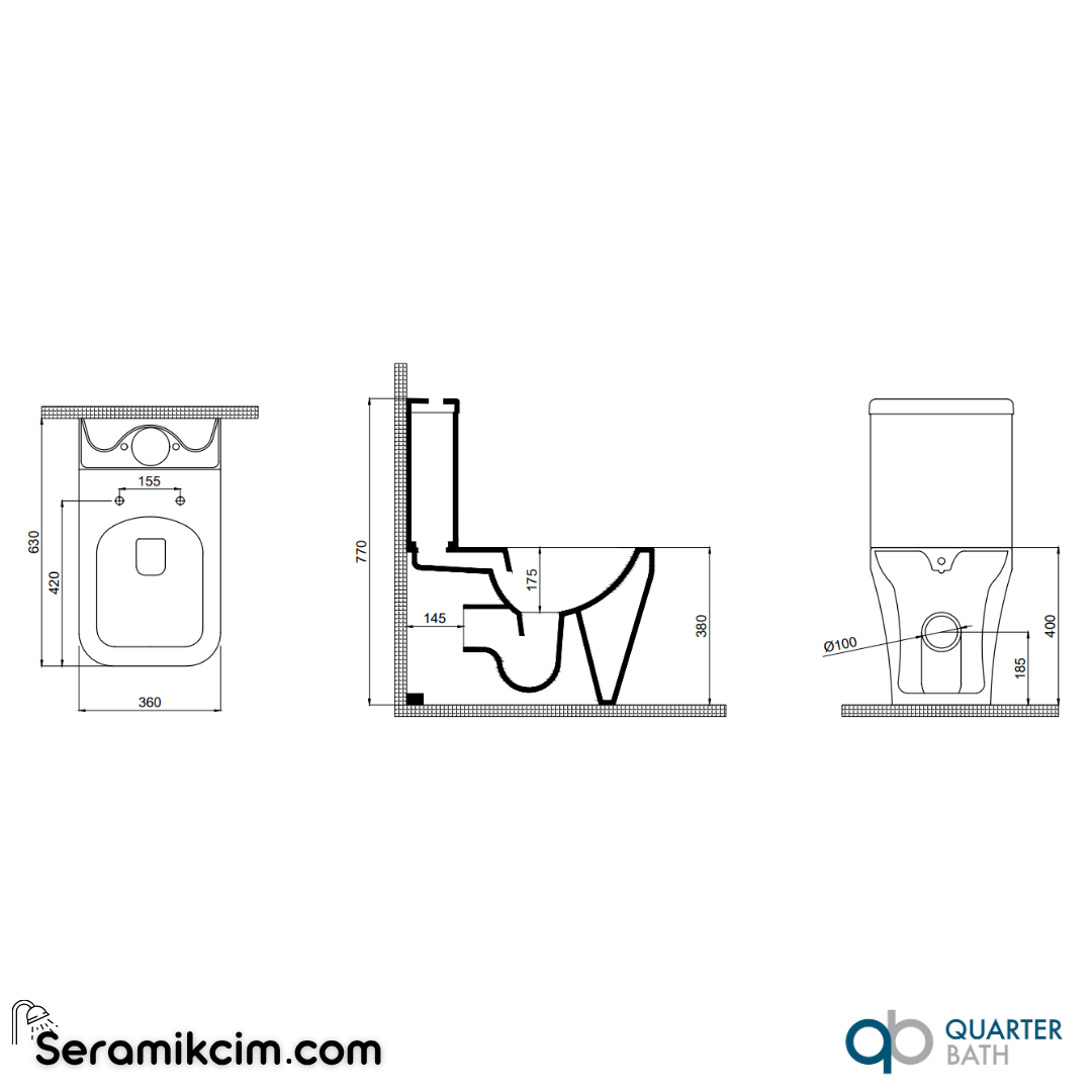 Quarter Bath Cross Grand Rezervuar Beyaz - 70CG60001