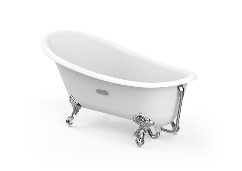 Roca Carmen Kaymaz Tabanlı, 1600 x 800 mm, Beyaz Dış Yüzeyli ve Oval Demir Döküm Küvet A234250007 - A234250007