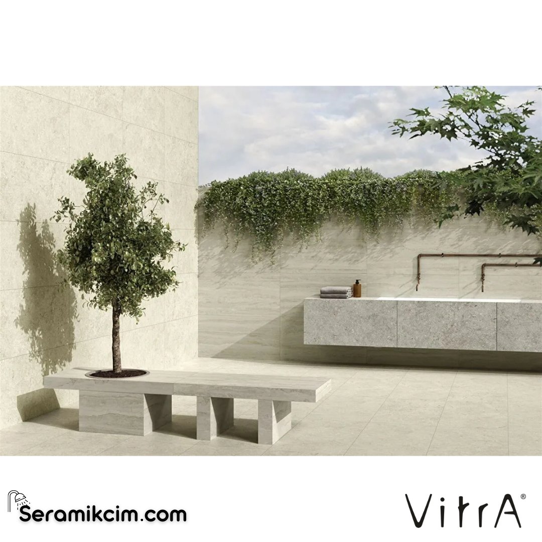 Vitra 60X120 Lightstone Traverten Beyaz R10A 7R K952054R0001VTSP - K952054R0001VTSP