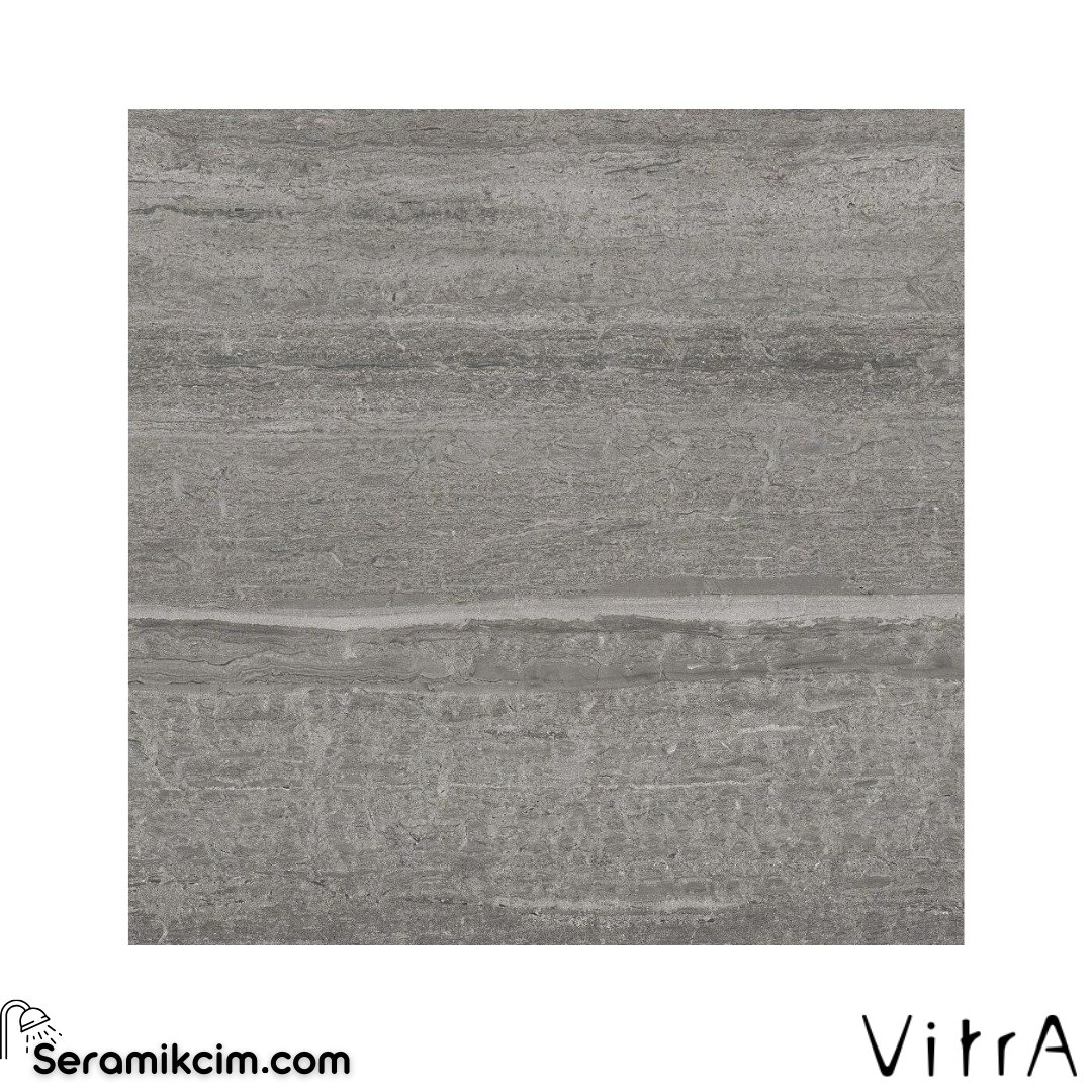 Vitra 60X60 Urban Travertino Koyu Grej Mat R10A 7R