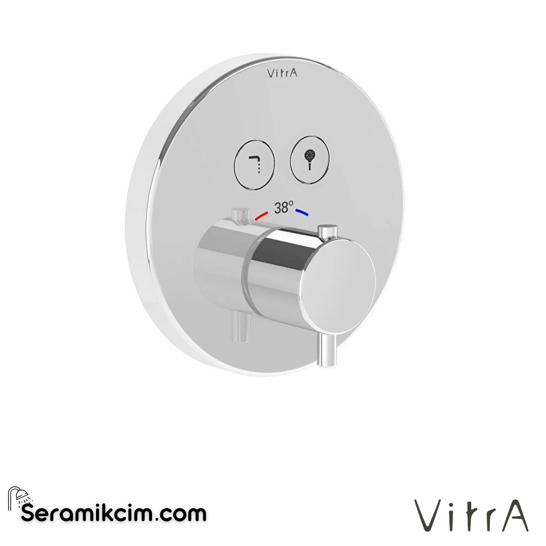 Vitra Aquacontrol Ankastre Termostatik Banyo Bataryası (Sıva Üstü Grubu), Krom - A42718