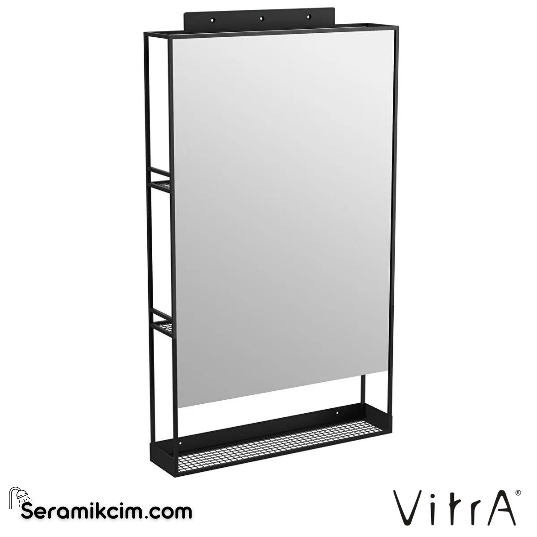 VitrA ArchiPlan Ayna 60 cm, raflı metal, siyah 66609 - 66609