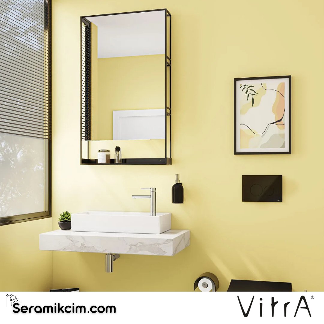 VitrA ArchiPlan Ayna 60 cm, raflı metal, siyah 66609 - 66609